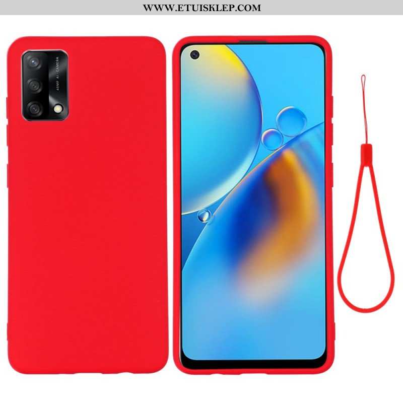 Etui do Oppo A74 4G Płynny Silikon Ze Smyczą